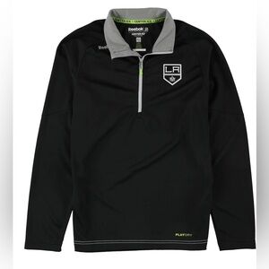 Reebok Mens LA Kings Hockey Baselayer Track Jacket Sweatshirt 1/4 zip size large
